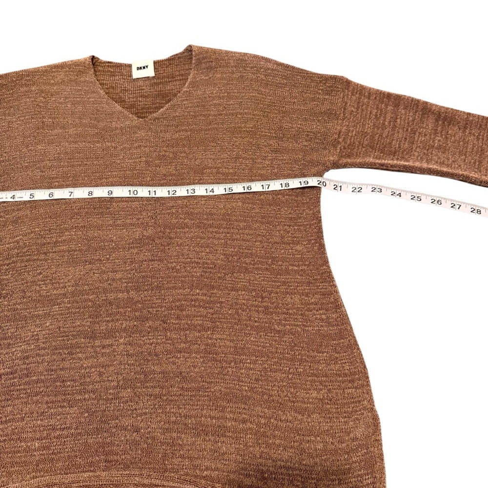 DKN Transfer Rib Women's V-Neck Brown Sweater Size M - Picture 7 of 12
